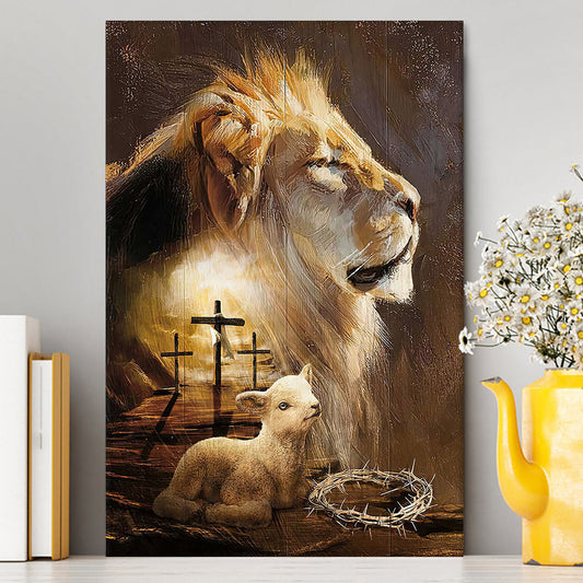 Jesus On The Cross Lamb Lionofjudah Canvas - Christian Wall Art - Religious Home Decor