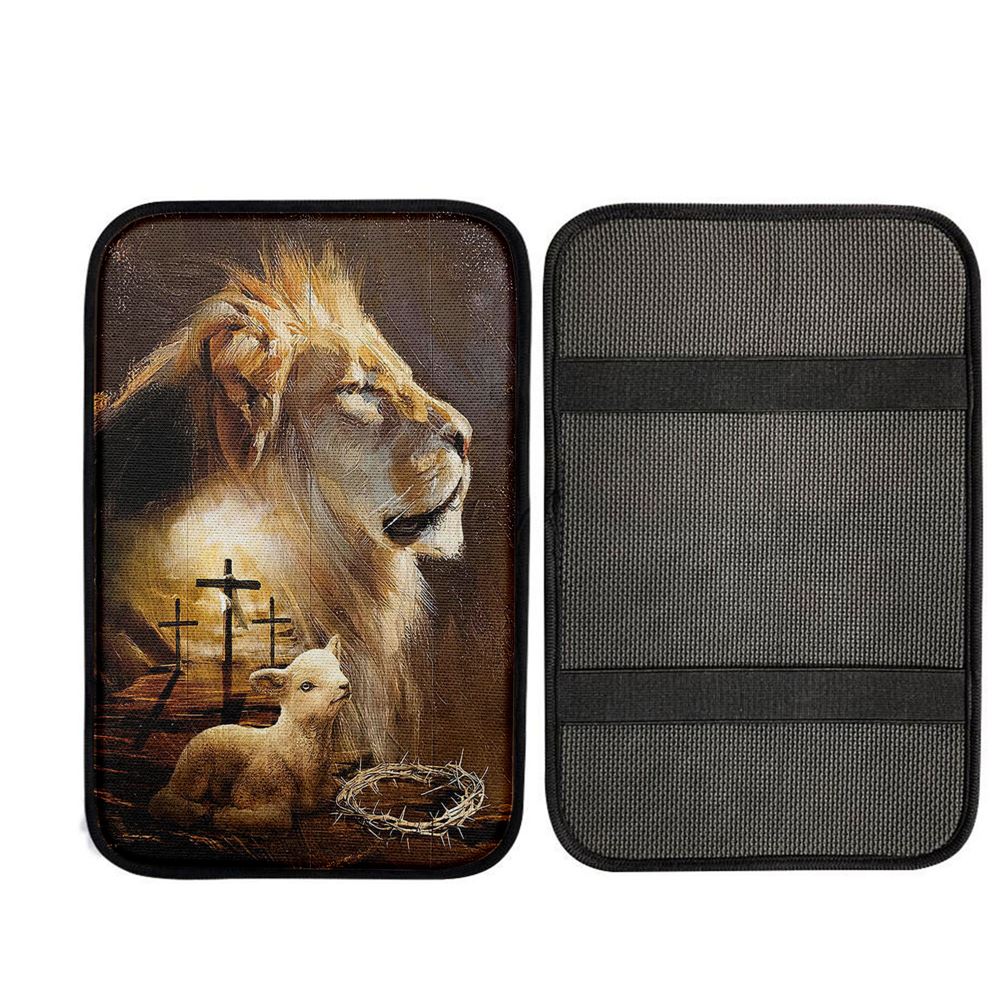 Jesus On The Cross Lamb Lionofjudah Car Armrest Pad, God Car Armrest Accessories