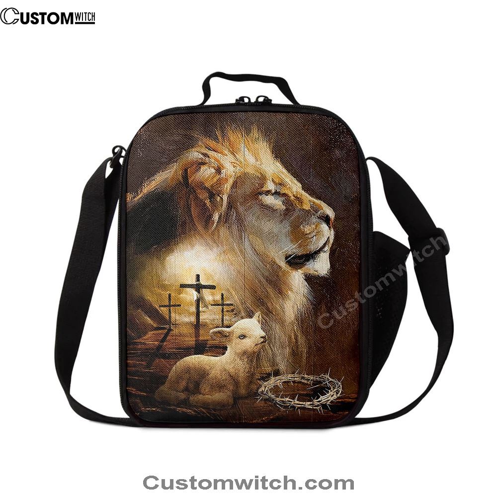 Jesus On The Cross Lamb Lionofjudah Lunch Bag, Christian Lunch Box For School, Picnic