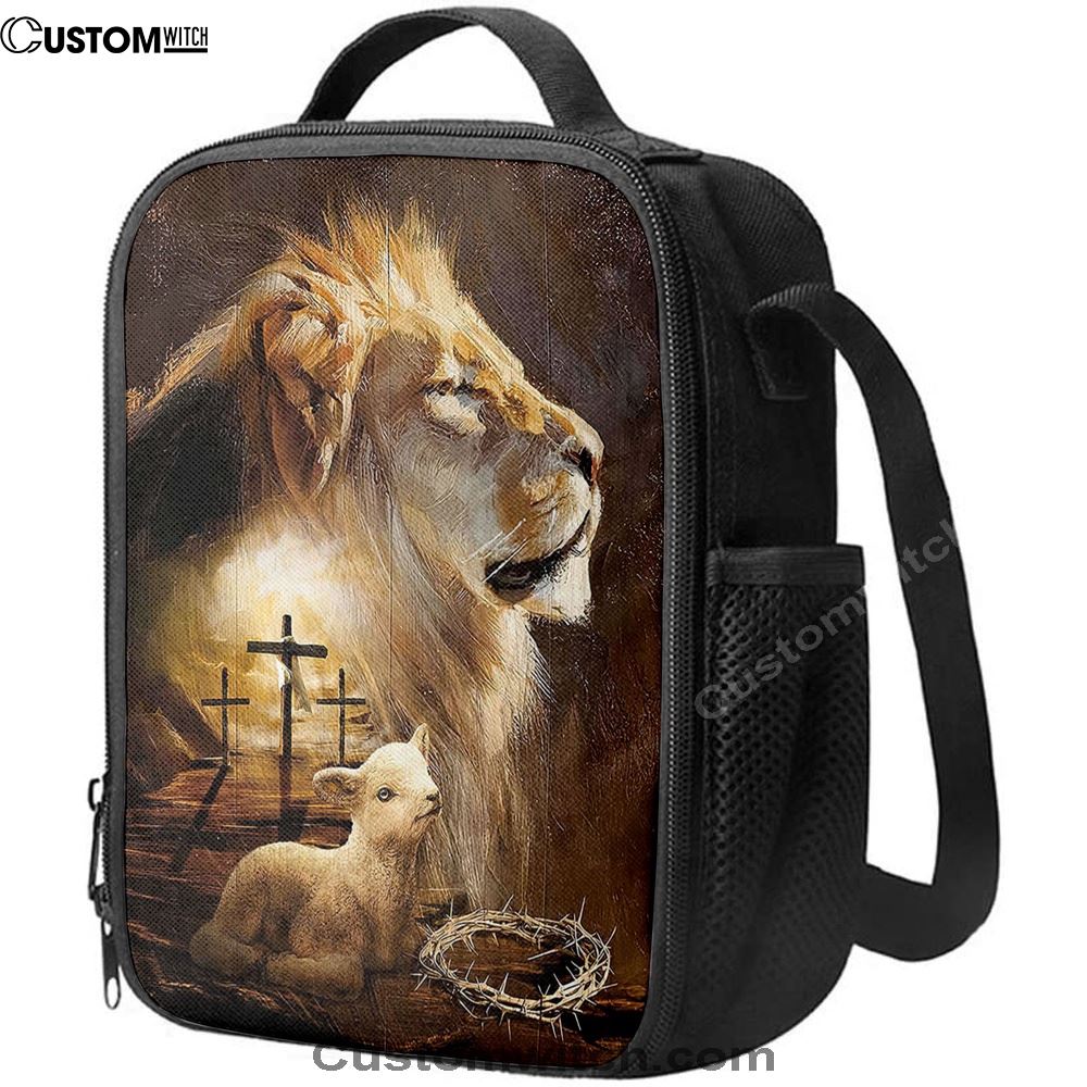 Jesus On The Cross Lamb Lionofjudah Lunch Bag, Christian Lunch Box For School, Picnic