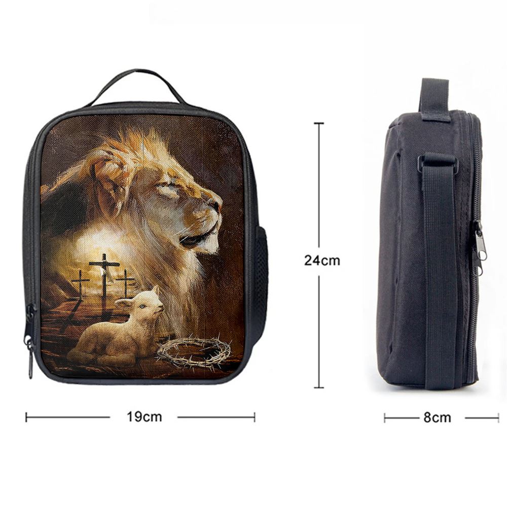 Jesus On The Cross Lamb Lionofjudah Lunch Bag, Christian Lunch Box For School, Picnic