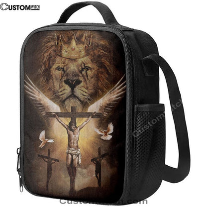 Jesus On The Cross Lion Lunch Bag, Christian Lunch Box For School, Picnic