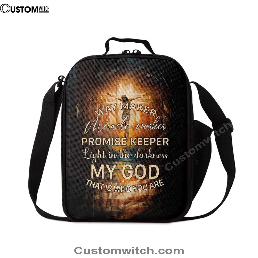 Jesus On The Cross Lunch Bag - Way Maker Miracle Worker Promise Keeper Lunch Bag, Christian Lunch Box For School, Picnic