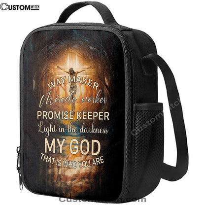 Jesus On The Cross Lunch Bag - Way Maker Miracle Worker Promise Keeper Lunch Bag, Christian Lunch Box For School, Picnic
