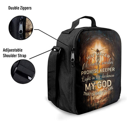Jesus On The Cross Lunch Bag - Way Maker Miracle Worker Promise Keeper Lunch Bag, Christian Lunch Box For School, Picnic