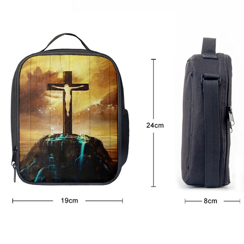 Jesus On The Cross Lunch Bag, Christian Lunch Box For School, Picnic