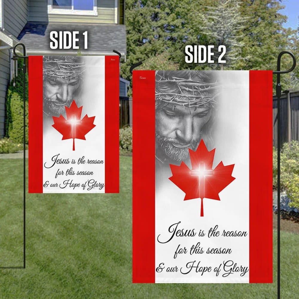 Jesus Our Hope Of Glory Canada Canadian House Flag, Christian Flag, Christian Flag, Scripture Flag, Garden Banner