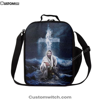 Jesus Outstretched Hands Saves Lunch Bag, Christian Lunch Box For School, Picnic