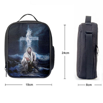 Jesus Outstretched Hands Saves Lunch Bag, Christian Lunch Box For School, Picnic