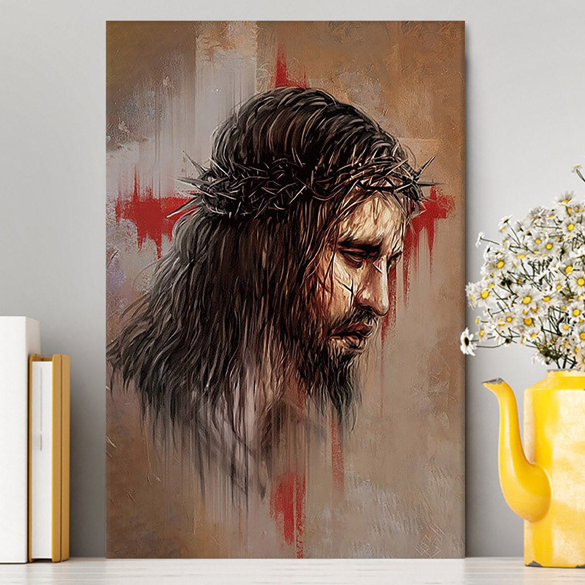 Jesus Paid It All Thorn Of Crown Canvas Art - Christian Art - Bible Verse Wall Art - Religious Home Decor