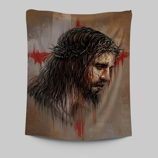 Jesus Paid It All Thorn Of Crown Tapestry Art - Christian Art - Bible Verse Wall Art - Religious Home Decor
