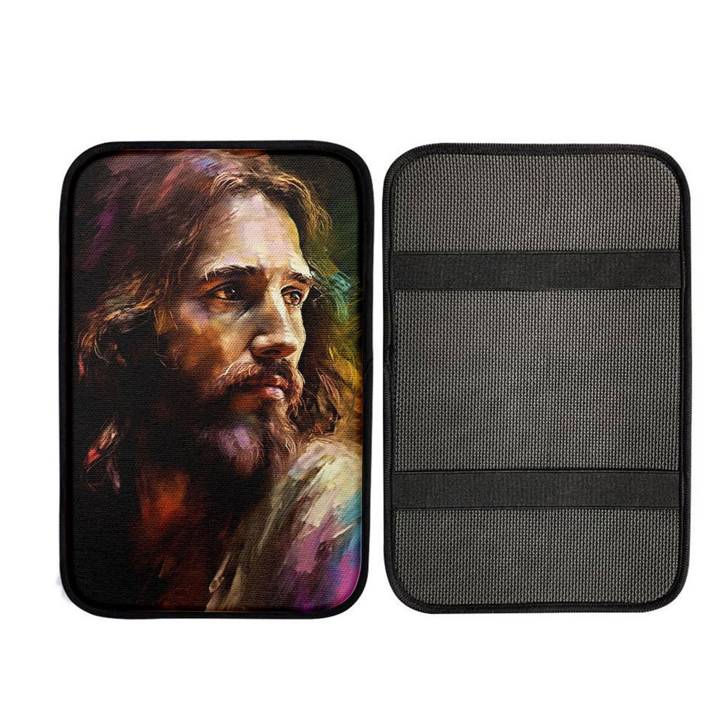 Jesus Painting Car Center Console Cover, God Car Armrest Accessories