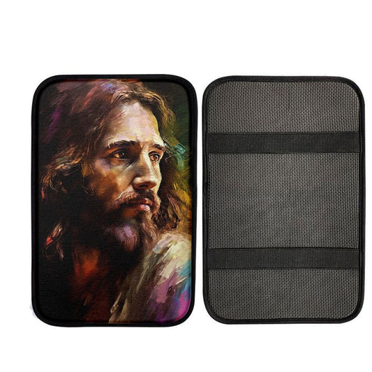 Jesus Painting Car Center Console Cover, God Car Armrest Accessories