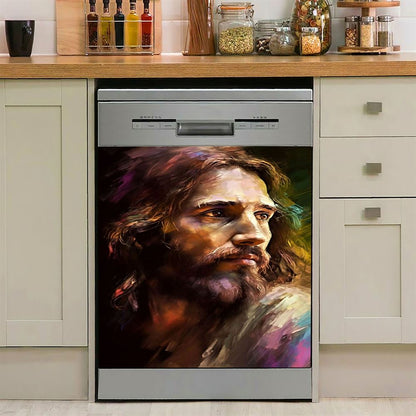 Jesus Painting Dishwasher Cover, Jesus Dishwasher Stickers, Christian Kitchen Decor