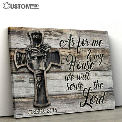 Jesus Painting Inri We Will Serve The Lord Canvas Poster