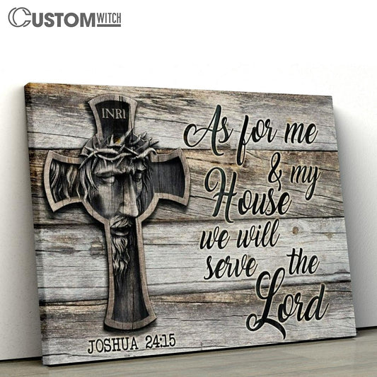 Jesus Painting Inri We Will Serve The Lord Canvas Poster