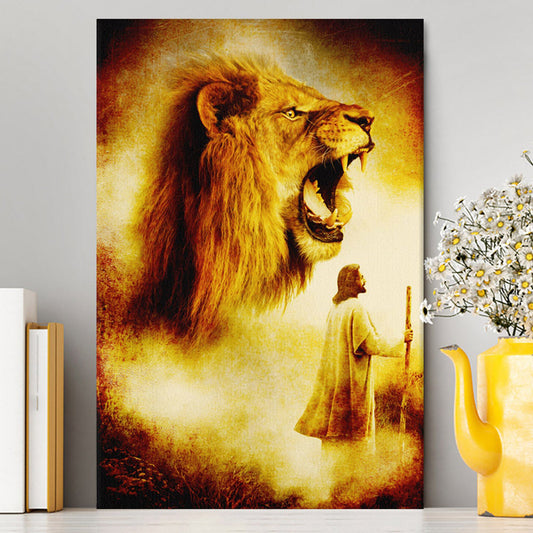Jesus Painting Lion Canvas Prints - Jesus Christ Canvas Art - Christian Wall Decor