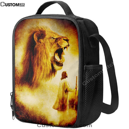 Jesus Painting Lion Lunch Bag, Christian Lunch Box For School, Picnic