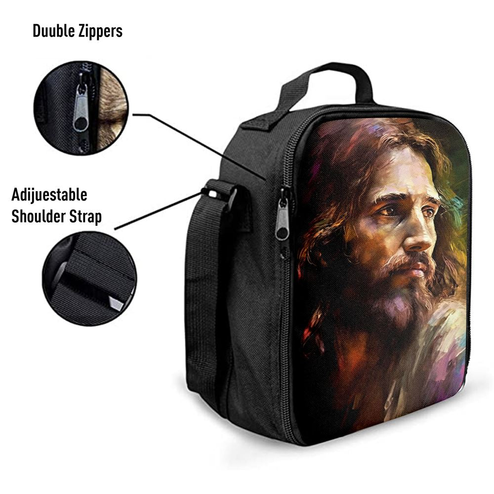 Jesus Painting Lunch Bag, Christian Lunch Box For School, Picnic