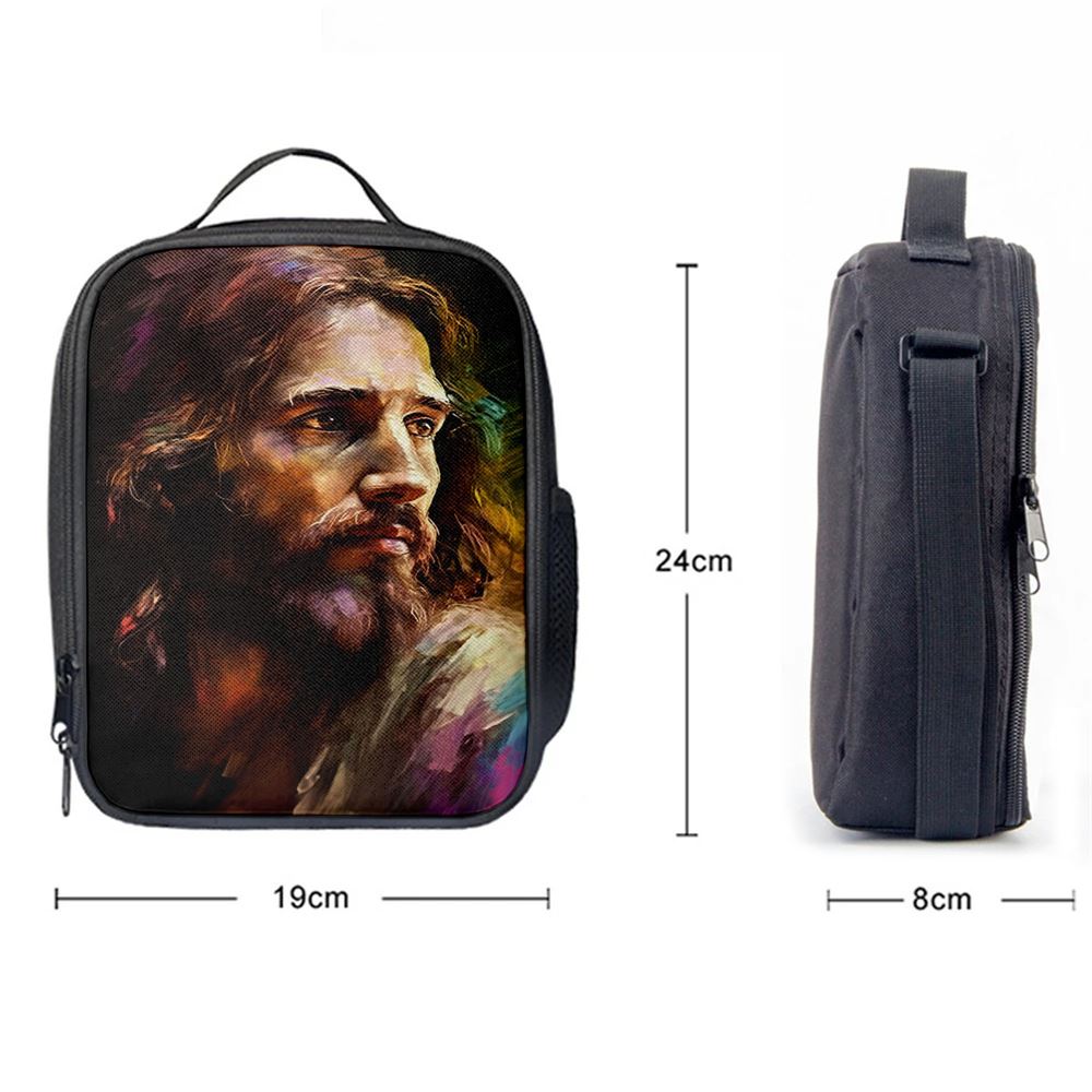 Jesus Painting Lunch Bag, Christian Lunch Box For School, Picnic