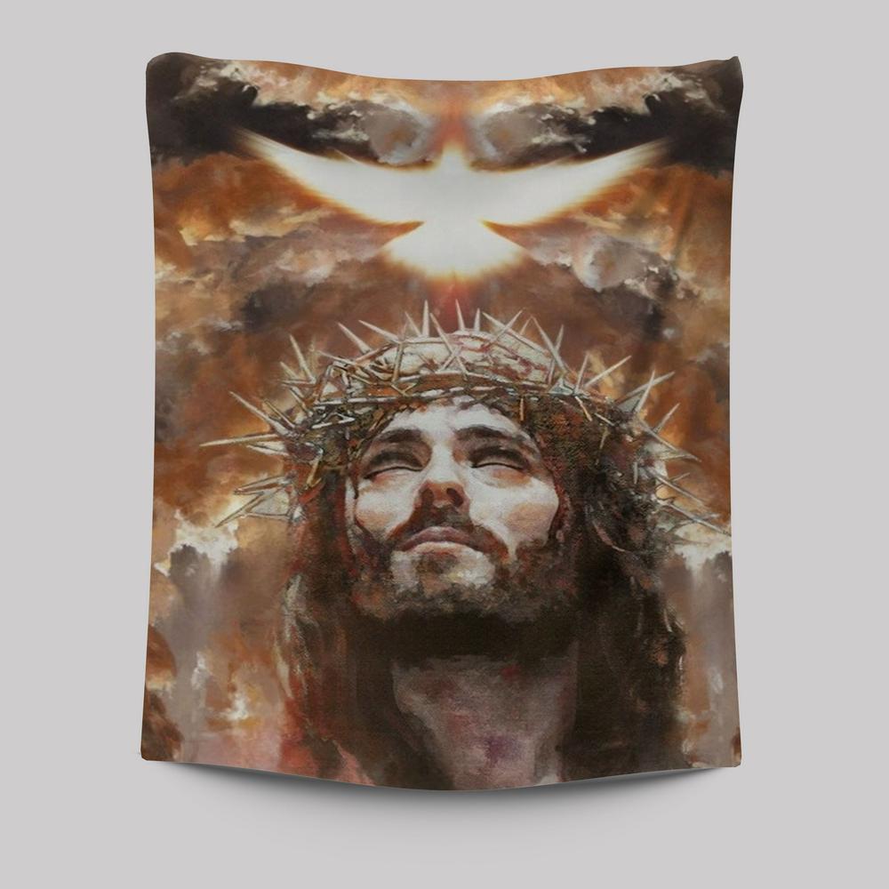 Jesus Painting, The Dove Of Peace, Heaven's Light, The Beautiful Sky Tapestry