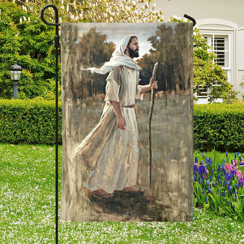Jesus Picture, Jesus Garden Flag,Garden Flag For Outside, Welcome Flag, Christian Flag, Scripture Flag, Garden Banner
