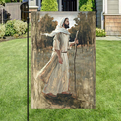 Jesus Picture, Jesus Garden Flag,Garden Flag For Outside, Welcome Flag, Christian Flag, Scripture Flag, Garden Banner
