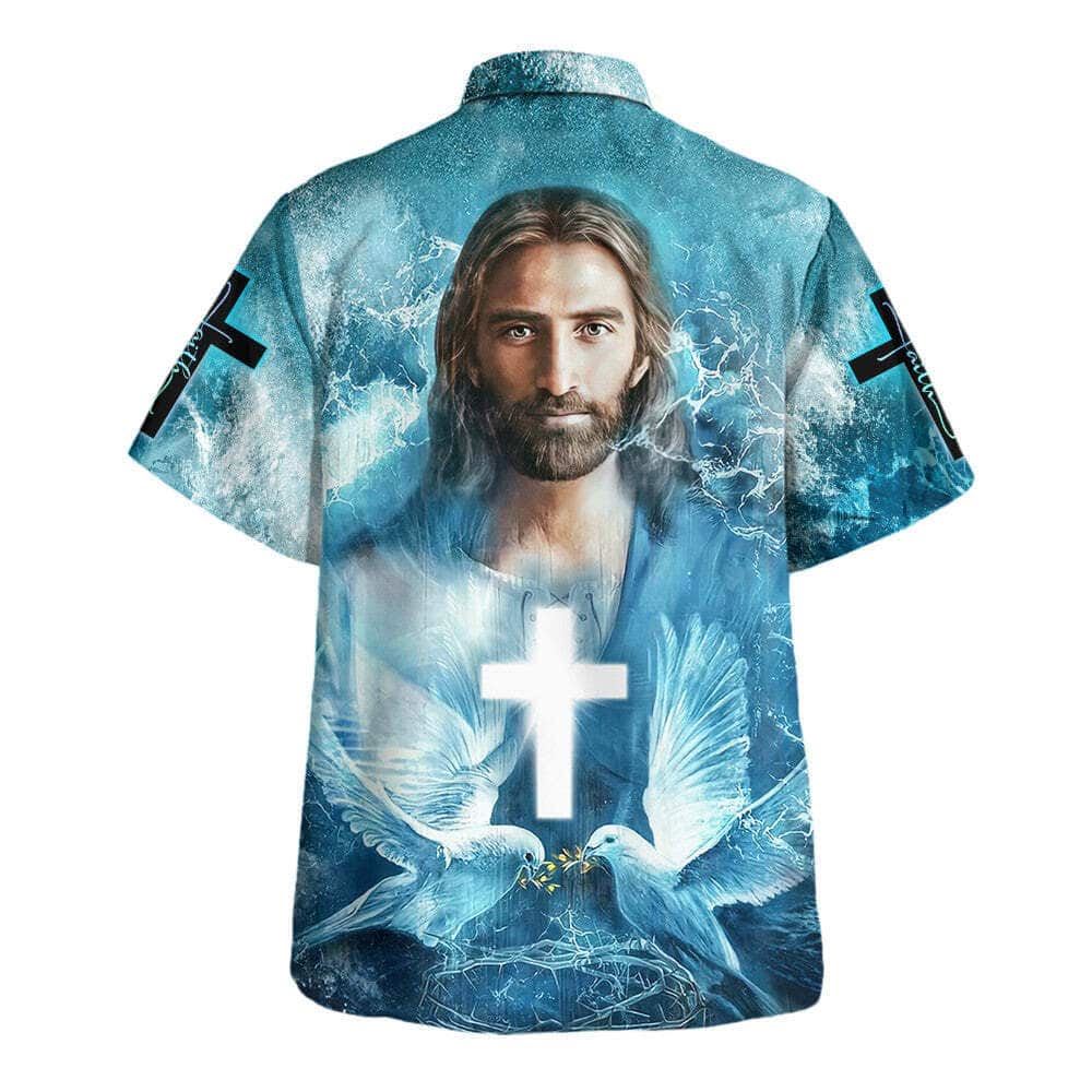 Jesus Pigeon Cross Hawaiian Shirt For Men, Christian Hawaiian Shirt, Gift For Christian