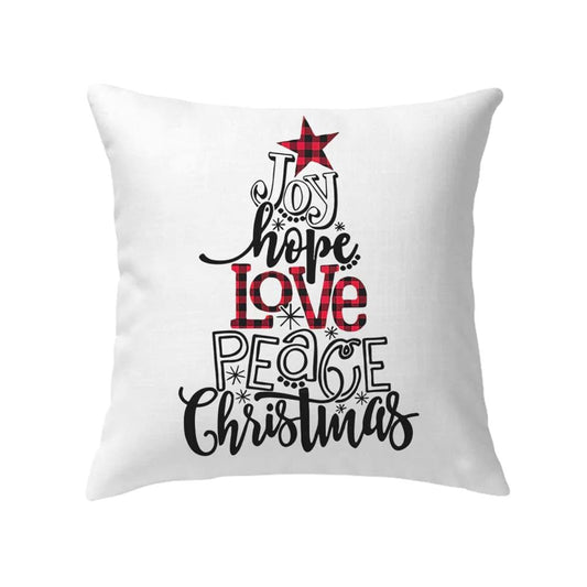 Jesus Pillow, Christian, Christmas, Buffalo plaid Pillow, Joy hope love peace Pillow, Christmas Throw Pillow, Inspirational Gifts