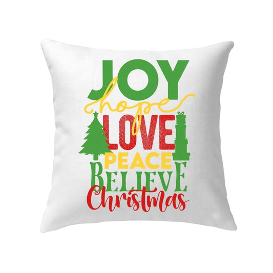 Jesus Pillow, Christian, Christmas Pillow, Joy hope love peace believe Pillow, Christmas Throw Pillow, Inspirational Gifts