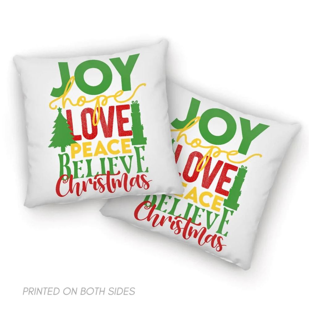 Jesus Pillow, Christian, Christmas Pillow, Joy hope love peace believe Pillow, Christmas Throw Pillow, Inspirational Gifts