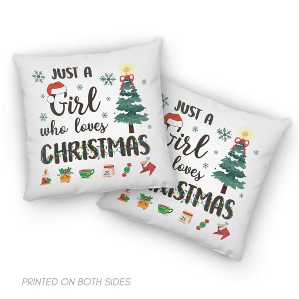 Jesus Pillow, Christian, Christmas Pillow, Just a girl who loves Christmas 1 Pillow, Christmas Throw Pillow, Inspirational Gifts