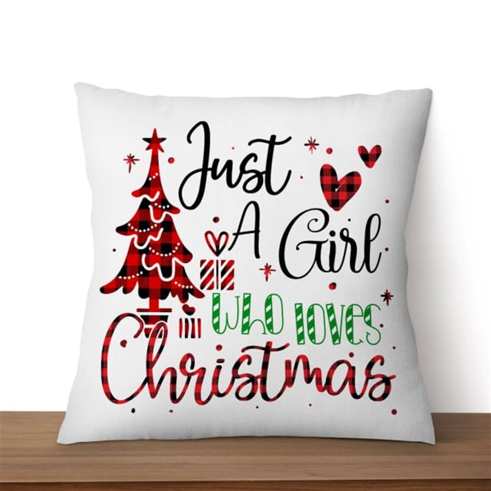 Jesus Pillow, Christian, Christmas Pillow, Just a girl who loves Christmas Pillow, Christmas Throw Pillow, Inspirational Gifts
