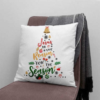 Jesus Pillow, Christian, Christmas Symbols Pillow, Jesus is the reason for the season Pillow, Christmas Throw Pillow, Inspirational Gifts