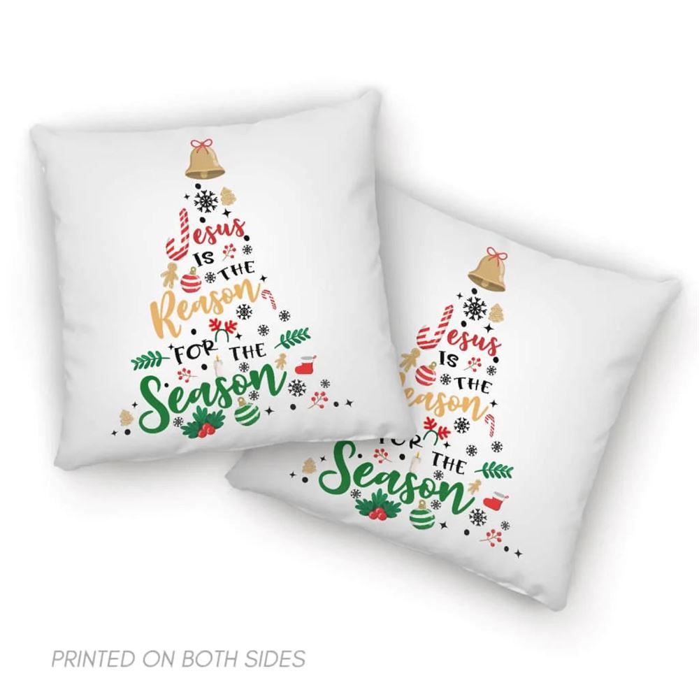 Jesus Pillow, Christian, Christmas Symbols Pillow, Jesus is the reason for the season Pillow, Christmas Throw Pillow, Inspirational Gifts