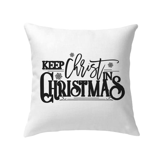 Jesus Pillow, Christian, Snowflakes Pillow, Keep Christ in Christmas Pillow, Christmas Throw Pillow, Inspirational Gifts