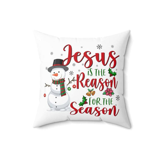 Jesus Pillow, Christian, Snowman, Christmas Pillow, Jesus is the reason for the season Pillow, Christmas Throw Pillow, Inspirational Gifts