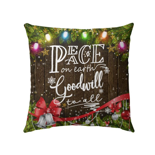 Jesus Pillow, Christmas Night, Ring The Bell Pillow, Peace On Earth Goodwill To All Christian Pillow, Christmas Throw Pillow, Inspirational Gifts