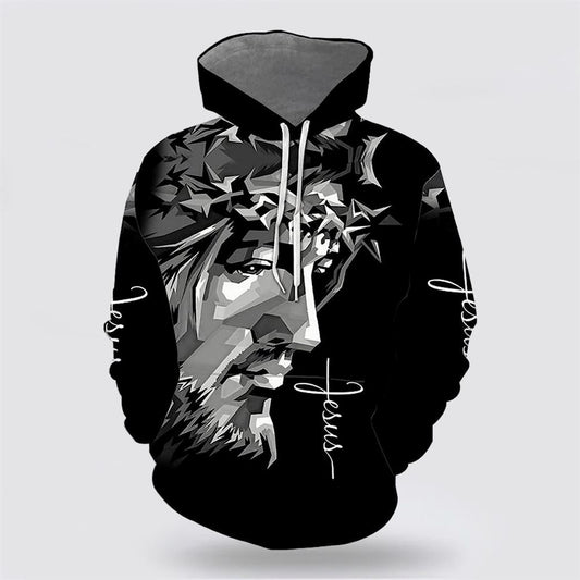 Jesus Portrait 3D Hoodies For Women Men, God 3D Printed Hoodie, Christian Apparel Hoodies