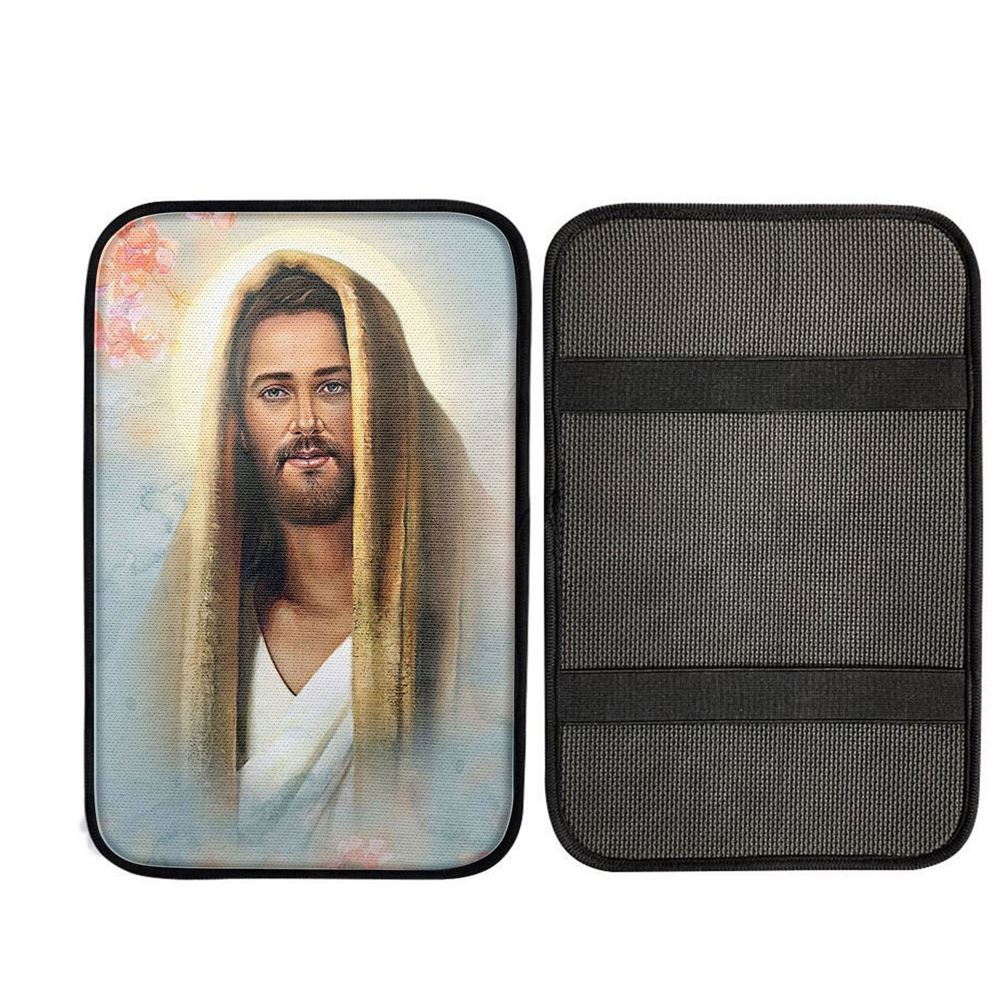 Jesus Portrait Car Center Console Cover, God Car Armrest Accessories