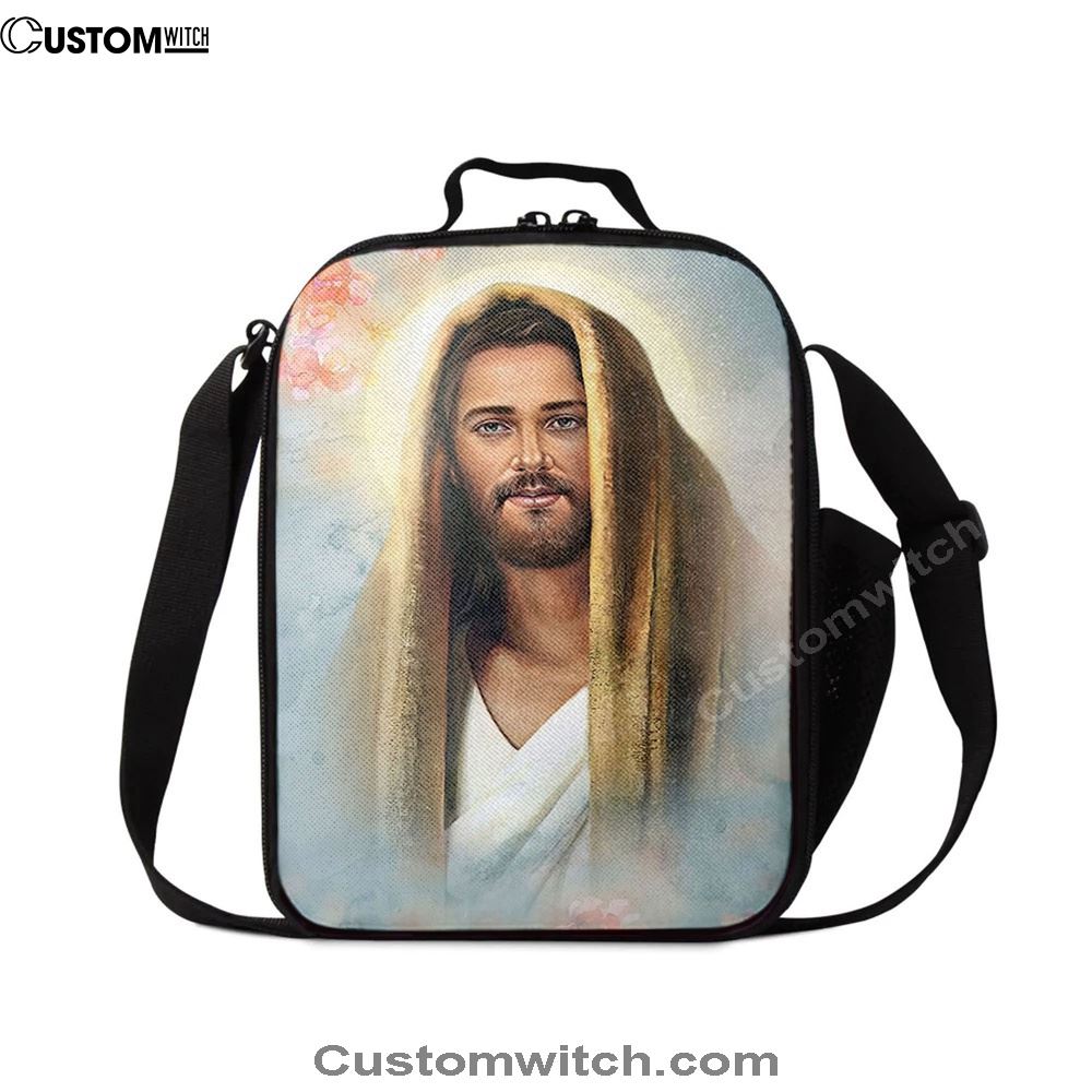 Jesus Portrait Lunch Bag - Jesus Art, Christian Lunch Box For School, Picnic