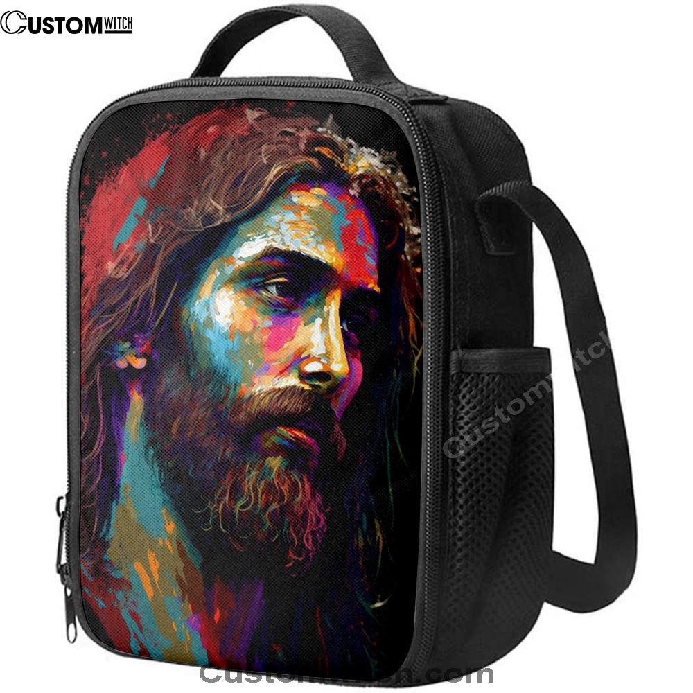 Jesus Portrait Lunch Bag 2, Christian Lunch Box For School, Picnic