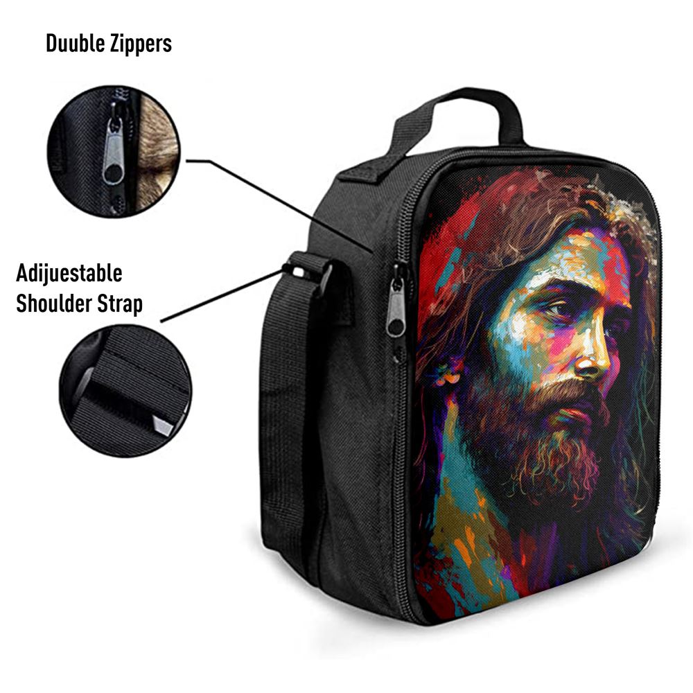 Jesus Portrait Lunch Bag 2, Christian Lunch Box For School, Picnic
