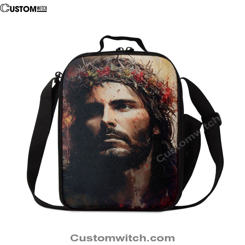 Jesus Portrait Lunch Bag 3, Christian Lunch Box For School, Picnic
