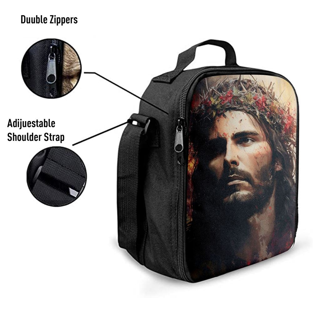 Jesus Portrait Lunch Bag 3, Christian Lunch Box For School, Picnic