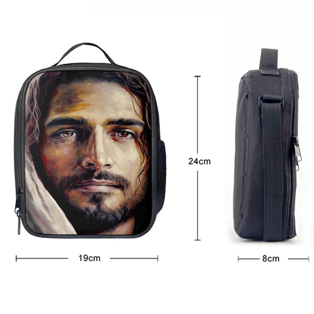 Jesus Portrait Lunch Bag 4, Christian Lunch Box For School, Picnic