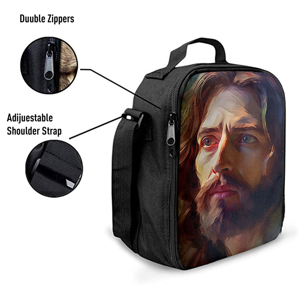 Jesus Portrait Lunch Bag, Christian Lunch Box For School, Picnic