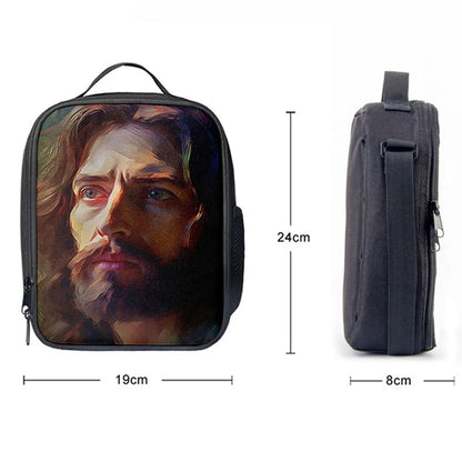 Jesus Portrait Lunch Bag, Christian Lunch Box For School, Picnic