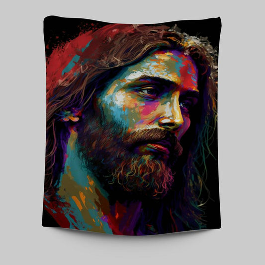 Jesus Portrait Tapestry Prints - Jesus Tapestry Art - Christian Wall Art Decor 2