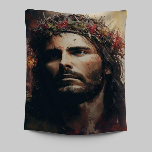 Jesus Portrait Tapestry Prints - Jesus Tapestry Art - Christian Wall Art Decor 3
